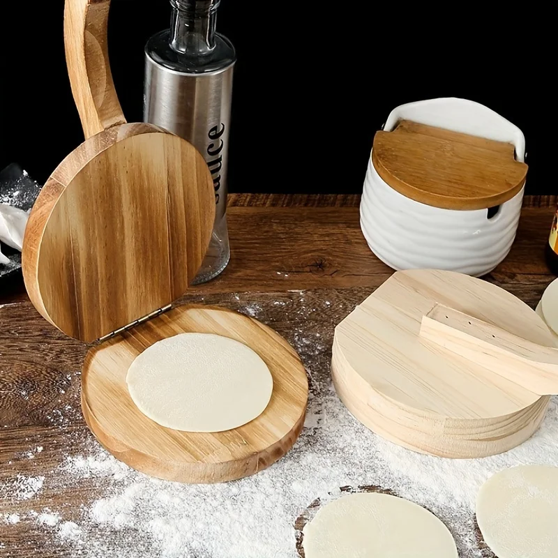 Kitchen Gadgets Dumpling Maker - 1pc wooden manual dough roller, corn
