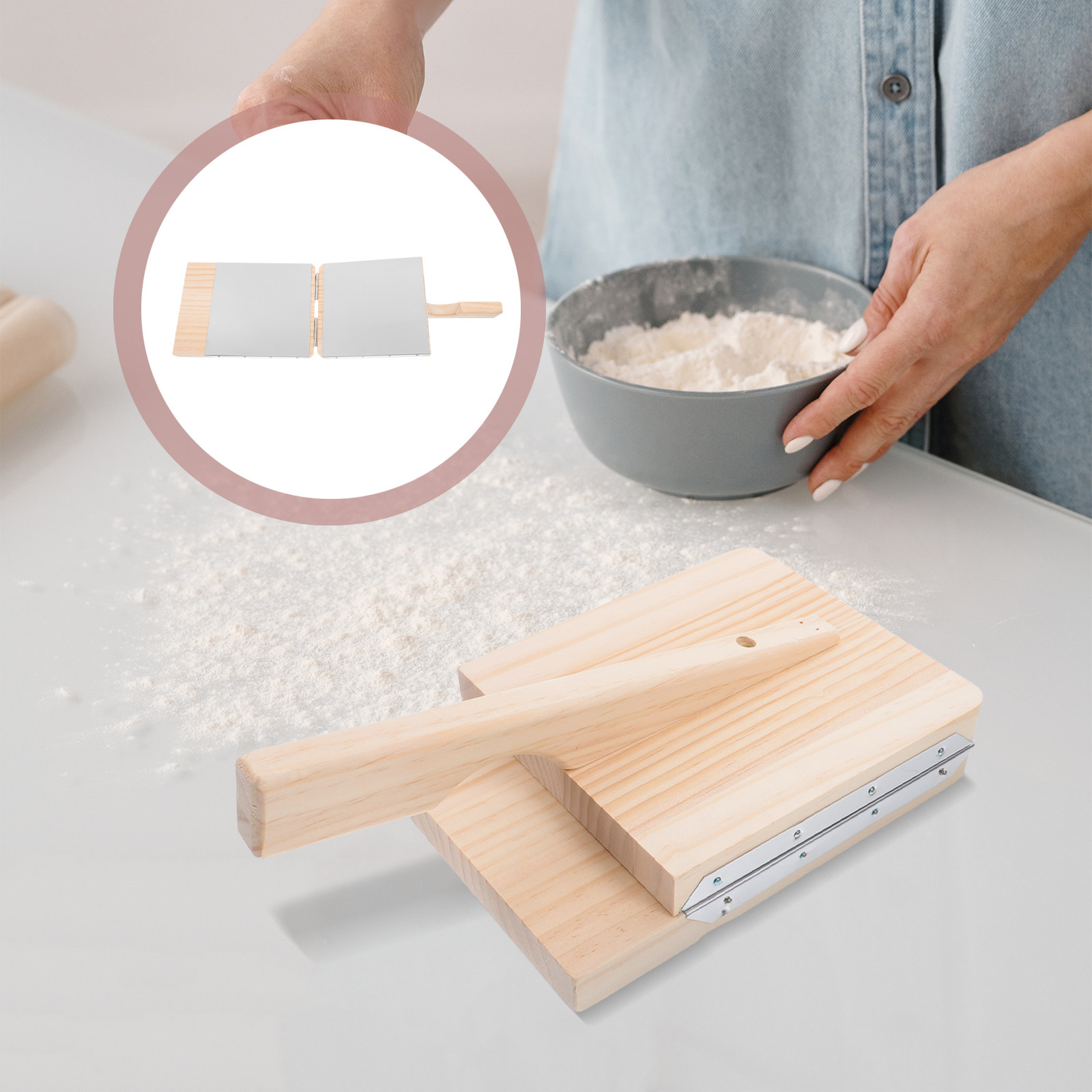 Kitchen Gadgets Dumpling Maker - Wood Dumpling Press Mold Stainless Steel